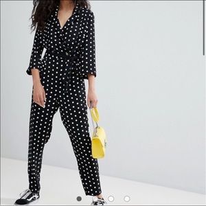 Bershka Black and White Polka Dot Prinr Jumper